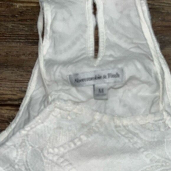 Abercrombie & Fitch White Lace Crop Top - Picture 6 of 7